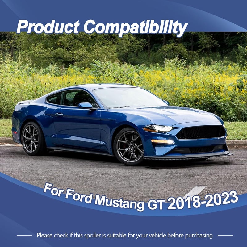 Gear Up Front Bumper Lip Spoiler for Ford Mustang GT 2018-2023 Carbon Fiber Printing Front Bumper Chin Splitter Diffuser Protector Guard - Image 4